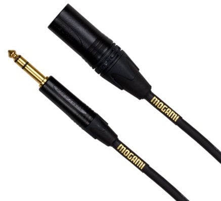 Mogami 6' Gold Studio XLR Male to TRS 1/4 Audio Cable for Microphone, Amplifier, Speaker