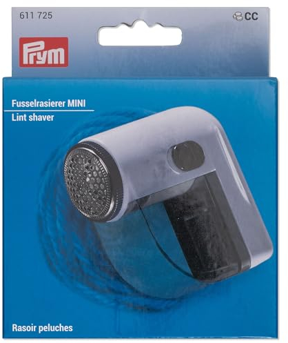 Prym - Prym Plastik Metall Lila/Weiß Batteriebetriebener Mini-Fusselentferner und Stoffrasierer für Wollsachen - 1 Stück