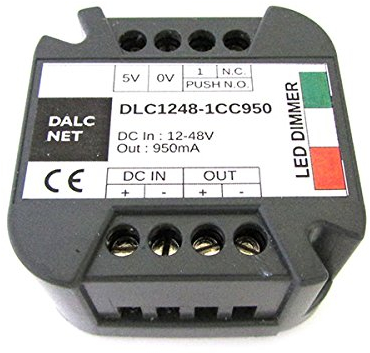 Dalcnet Easy Led Fader Dimmer Driver DC 12V-48V DC 950mA Dimmerabile con pulsante N.O. DLC1248-1CC950