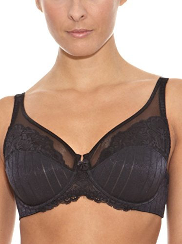 Selene, Reggiseno Contenitivo Donna in Pizzo, con Ferretto e Senza Imbottitura, Collezione Mariluz, Colore Nero, Taglia 4D
