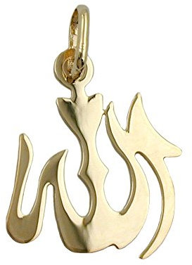 Anhänger 18x15mm Allah glänzend 14Kt GOLD