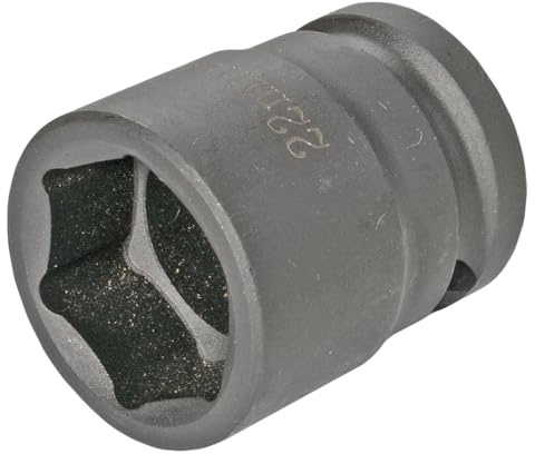 SW-Stahl 07830L Impact-Steckschlüsseleinsatz 22 mm, 1/2 Zoll, kurz | Schlagschrauberfeste 22mm Nuß aus Chrom-Molybdänstahl, Sechskant-Profil, brüniert, mit Kugel-Sicherung & Bohrung