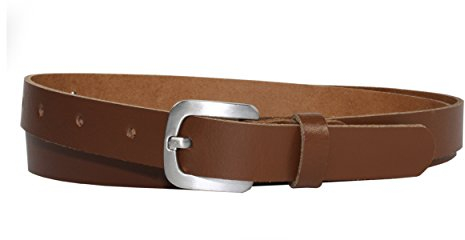 Vascavi Ledergürtel echt Leder Gürtel, Jeansgürtel, Hüftgürtel, Made in Germany, 2 cm breit und ca. 0.25 cm stark (105 cm Gesamtlänge 115 cm, Hellbraun)