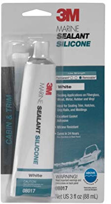 3M Marine Grade Silicone Sealant (White, 3-Ounce Tube)