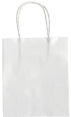 folia 22400 - Papiertüten aus Kraftpapier, Geschenktüten, 20 Stück, 24 x 12 x 31 cm, weiß - zum Basteln, Verzieren und Verschenken