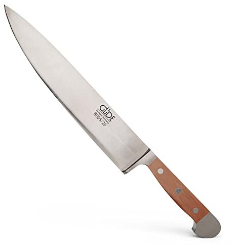 GÜDE Solingen - großes Kochmesser geschmiedet, 26 cm, Birnenholz, ALPHA BIRNE, Küchenmesser, Doppelkropf, Handmade Germany
