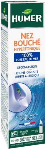 Urgo Humer - Spray Nez bouché Adulte/Femme enceinte - 100% eau de mer - Décongestionne le nez - 50ml