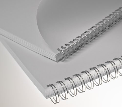 100 RENZ Drahtbinderücken 6,9 mm, bis max. ca. 45 Blatt, silber blank(metall)
