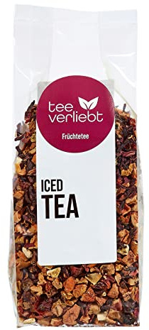 teeverliebt Loser Früchtetee Iced Tea 200 g I Früchtetee lose I erfrischende Tee-Mischung aus Apfel Hibiskus Orangen- & Hagebuttenschalen uvm. I Früchtetee lose 200g