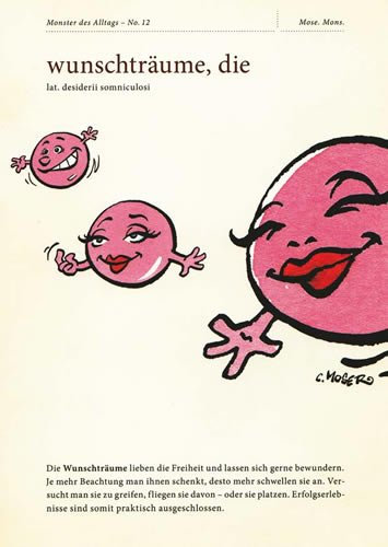 modern times 10er Set Postkarte MONSTER DES ALLTAGS - Motiv: DIE WUNSCHTRÄUME, Anlass: Weisheiten/Zitate Fun, Künstler/Verlag MOSER, Christian, Größe: A6