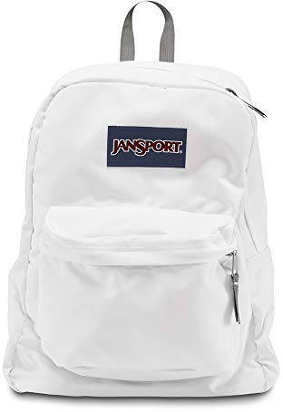 JanSport SuperBreak Rucksack für Schule, Reisen oder Arbeit, mit Wasserflaschenfach, Weiß