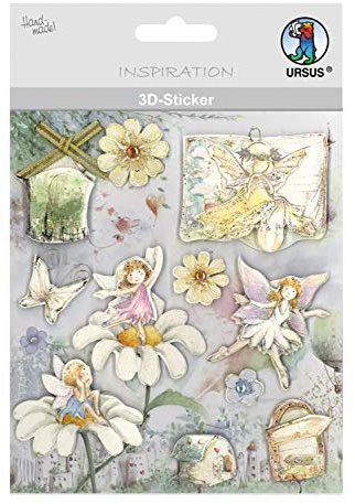 Ursus 564200118 - 3D Sticker Everyday, bestehend aus mehreren Ebenen, hochwertige Materialien, selbstklebend, ideal zum Verzieren von Grußkarten, Scrapbooking und für andere Bastelarbeiten