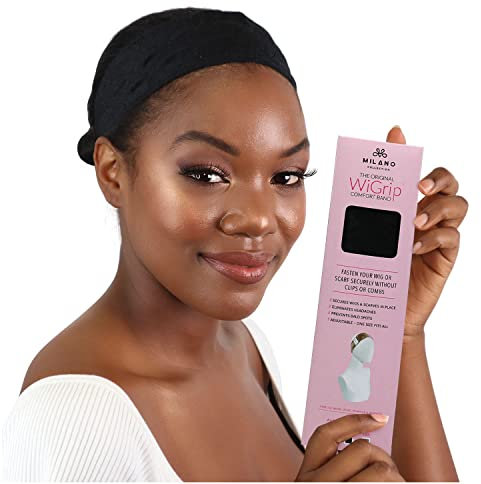 Milano Collection No-Slip Wig Grip Band Original WiGrip Comfort Band for Women Tension-Free Glueless Wig Installs Black One Size Fit All (Pack of 1)