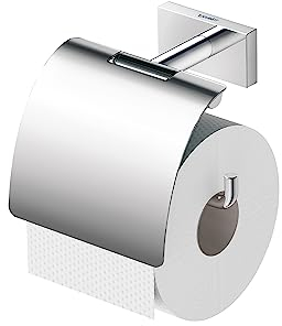 Duravit Papierrollenhalter Karree, Toilettenpapierhalter für 1 Rolle, Klopapierhalter Wandmontage, Chrom