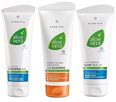 LR ALOE VIA Aloe Vera Haar- und Körper-Set (Körperbalsam, Haarshampoo und Duschgel)