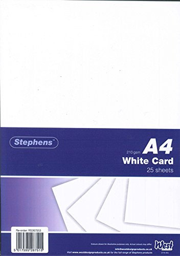 Stephens RS267553 Fotokarton - 25 Bogen Erstklassiges Produkt, 210 g/m2, weiß