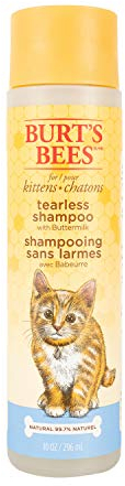 BURT'S BEES FOR PETS Naturally Derived Tearless Kitten Shampoo with Buttermilk - Cat Grooming Supplies, 10 Fl Oz