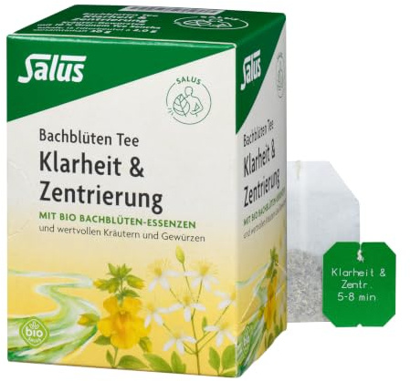 Salus - Bachblüten Tee - Klarheit & Zentrierung - 1x 15 Filterbeutel | Kräutertee mit Bio Bachblüten-Essenzen und wertvollen Gewürzen und Früchten (30 g)