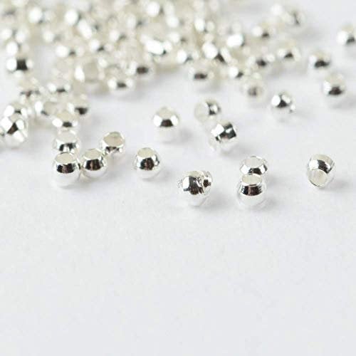 k2-accessories 1000 pieces Silver Plated 1.5mm-2mm Tiny Round Crimp Stopper Beads - A6708
