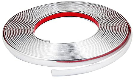 sourcingmap Car Decoration Silver Tone Chrome Trim Strip 18mm x 12M