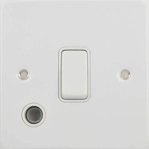 Schneider Electric Ultimate Flat Plate - Single Light Switch, with Flex Outlet, Double Pole, GU2213WPW, Painted White with White Insert