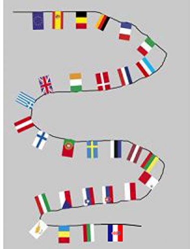 Party-Flaggenkette : Europa - Mitgliedsstaaten + 5 Europa 9,2 m