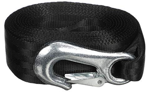 attwood 11147-7 Trailer Winch Strap, Sewn-Loop End, 20 Feet Long, Rated for Winches Up to 2,000 Pounds, Forged Steel Snap Hook