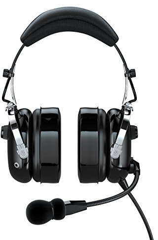 FARO G2-PNR Premium Pilot Aviation Headset mit MP3-Eingang (Adapter für Luftfahrt-Headset-Anschlüsse, Standard-Dual-GA-Adapter, universelle Unterstützung) schwarz