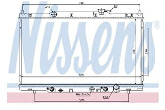 Nissens Radiator w/Integrated Transmission Oil Cooler - 68106