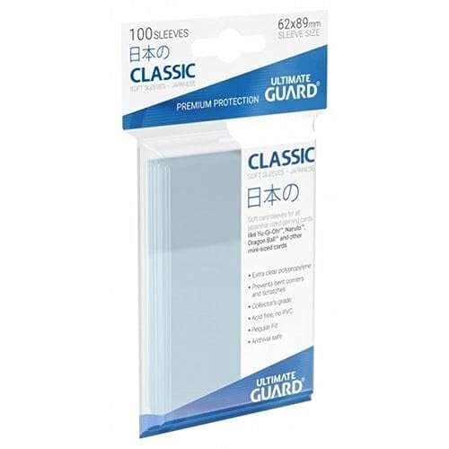 Ultimate Guard UGD010069 Japanese Size Classic Soft Card Sleeves (Pack of 100, Transparent)