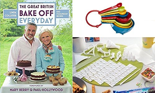 Official Bakers Starter Kit Great British Bake Off (Includes Great British Bake Off, Measuring Spoon Set, Set of 8, 100 Piece Cake Decorating Kit)
