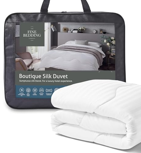 The Fine Bedding Company - Boutique Silk Duvet - Luxury Bedding - Machine Washable (Summer (4.5 Tog), Super King)