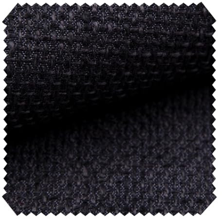 novely® LANZ Premium Möbelstoff | Schwerer Webcharakter | grob gewebter Polsterstoff | Struktur-Stoff | 15 Farben | Meterware | 1lfm (07 Schwarz)