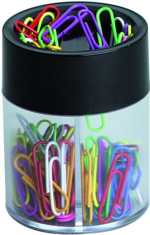 Klammernspender schwarz rund mit Magnet
