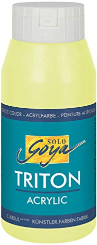 KREUL 17038-Solo Goya Triton acrílica Verde Claro, Bote, Secado rápido y Mate, Pintura al Agua, Calidad Estudio, versátil, Buen Poder cubriente, Light Green, 750 ml (1er Pack), 750