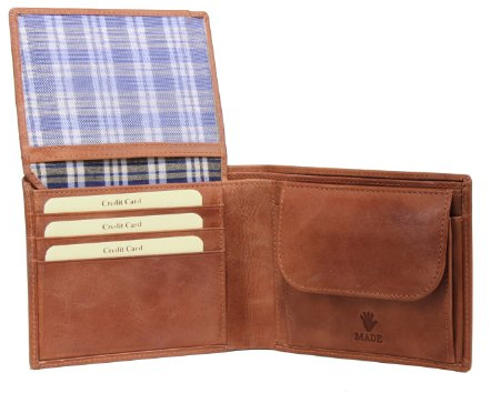Greenburry Full Grain Vintage Portmonee Leder Geldbörse Cognac | Querformat