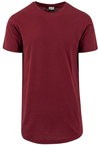 Urban Classics Herren Geformtes langes T-Shirt, Burgundy, XL