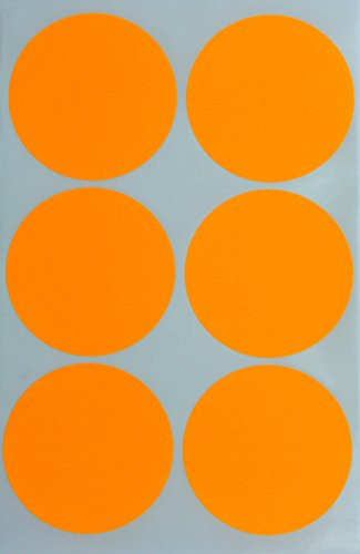 Aufkleber Neon Orange 50 mm runde Etiketten – 5 cm Sticker 180 Stück von Royal Green