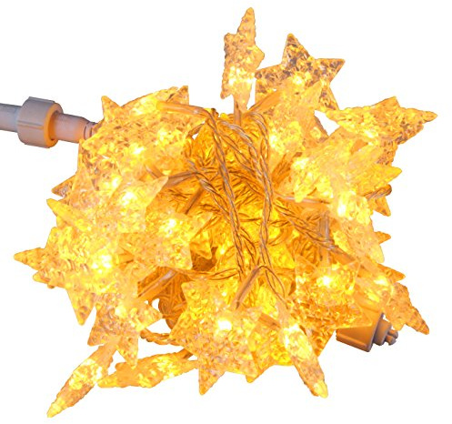 Led Lichterkette Stern 6,5 m 50 LED Gelb Außen IP44 Partylichterkette Partylicht Partybeleuchtung Partyleuchte Deko Lichterkette