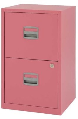Bisley Home Filer A4 672x413x400mm Metal Filing Cabinet - Pink