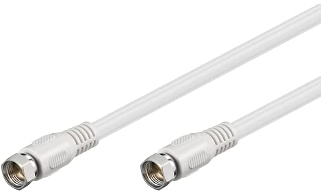 Goobay BKF - Cable conector de satélite (conector F macho a conector F macho, 0.5 m), blanco