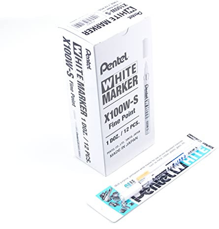 Pennarello permanente Pentel bianco 100W S