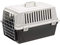 Ferplast Transportbox Katze, Hundetransportbox kleine Hunde und Katzen bis 5 kg, Tür aus plastifiziertem Eisen, Lüftungsschlitze, 32,5x48 xH 29 cm, Hartschalen Transportbehälter Atlas 10 EL, Schwarz