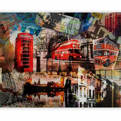 Fototapete - Tapete London 150x116cm - Foto Tapete Schlafzimmer Wohnzimmer Moderne Vliestapete XXL Wandtapete Motivtapeten 3d Effekt Wand Dekoration - City Stadt Architektur Bus Tower Bridge