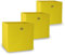 Vladon Faltbare Aufbewahrungsbox Oslo, 3er Set, Made in Germany, Gelb (32 x 32 x 32 cm)