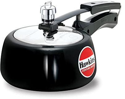 Hawkins CB15 Hard Anodised Pressure Cooker, 1.5-Liter, Contura Black