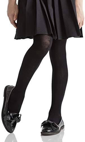 SockShop Girls’ Plain Bamboo Tights – Soft, Seamless, Breathable Comfortable Tights, Kids School Uniform, Black, Navy, Grey,Solid Colour 1 Pack