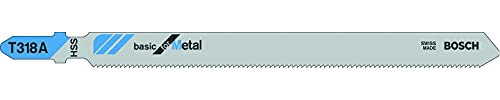 Bosch Professional 3x Lames de scie sauteuse T 318 A Basic for Metal (pour Tuyaux et de profilés métal, paroi mince, Professional Accessoire Scie sauteuse)