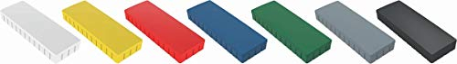 MAUL Magnete MAULsolid 54x19mm (10 Stück) | Mini Magnete aus Kunststoff mit hoher Haftkraft | Starke Magnete für Whiteboard und Magnettafel | ideal für Büro, Homeoffice und Werkstatt | Bunt