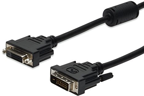 DIGITUS AK-320200-020-S 2.0m DVI(24+1) Male - DVI(24+1) Female DVI Extension Cable with Ferrite - Black
